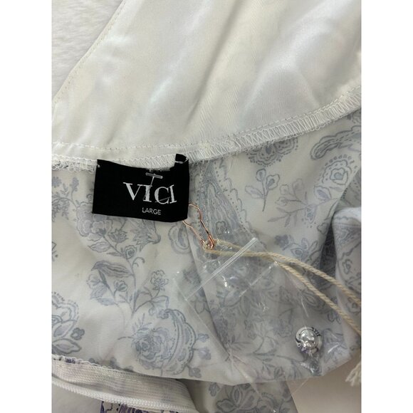 Vici Worth My Time Satin Paisley Ruffle Mini Dress Large NWT - Picture 3 of 15
